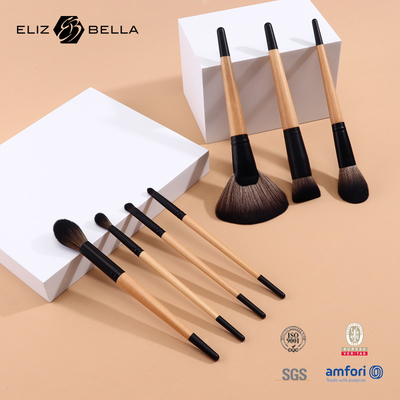 7 Piece Synthetic Hair Makeup Brush Wooden Handle Cosmetic Brush BSCI Certified