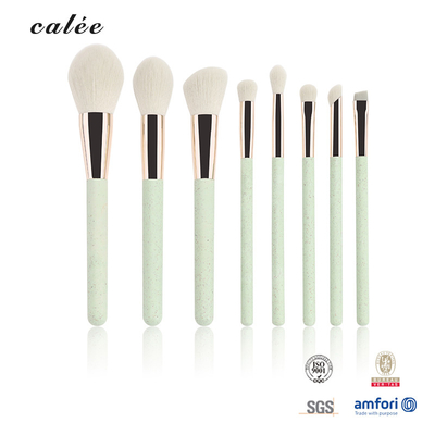 8pcs Straw Handle Cosmetic Brush, Synthetic Hair Makeup Brush Gift Set