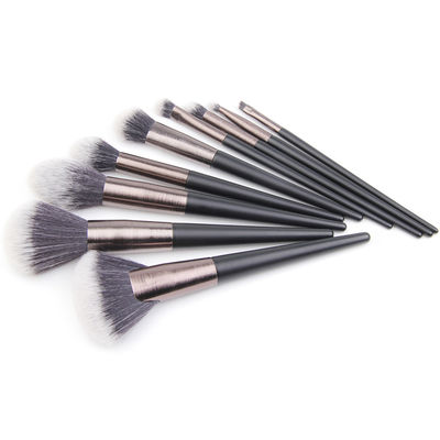 9PCs Hairline Alu Ferrule Travel Makeup Brush Set