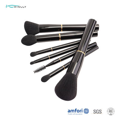Makeup Brush With Rose Gold Ring Aluminium Ferrule Synthetic Hair Beauty Tools