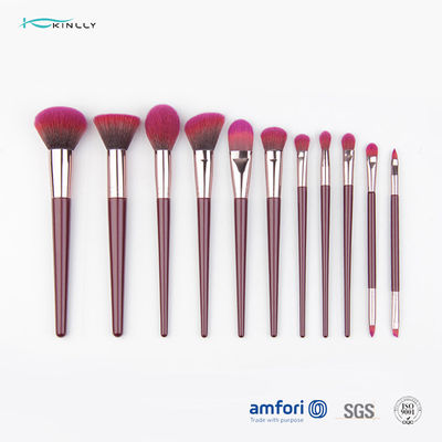 SGS Complete 11pcs Cosmetic Makeup Brush Set With Wooden Handle