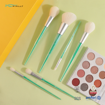 6pcs Crystal Makeup Brushes Set Soft Bristles Professional Makeup Brush Kit