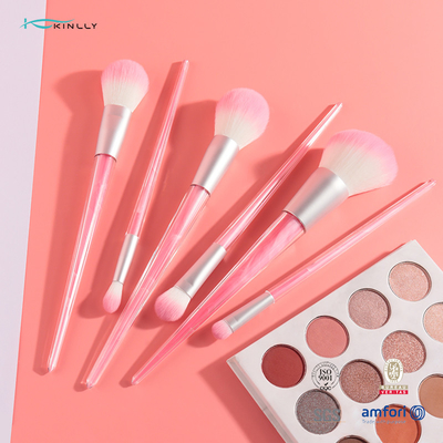 6pcs Crystal Travel Makeup Brushes Set Soft Comfortable Bristles Nylon Hair