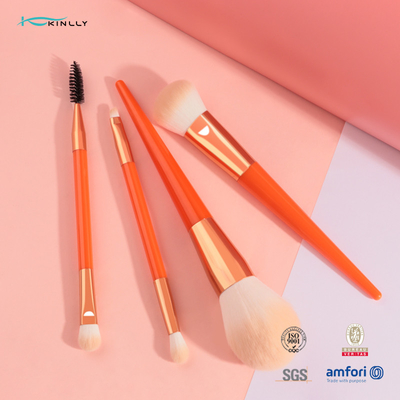 Protable Dual Ended Makeup Brush Set Soft Bristles 4pcs Makeup Brush