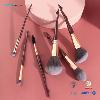 Professional 6PCS Plastic Makeup Brush Set Synthetic Hair For Blush Foundation Eye Shadow