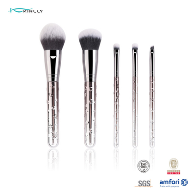 Travel 5 Piece Makeup Brush Set Plastic Handle For Powder Foundation Concealer Eye Shadow
