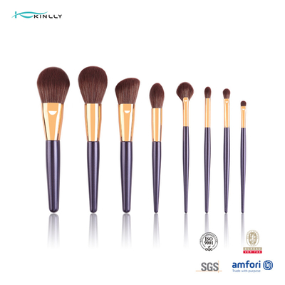OEM 8PCS Cosmetic Makeup Brush Set Eco Friendly Professional Travel With Wooden Handle