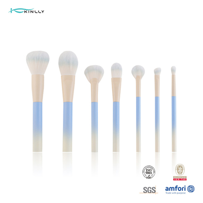 7PCS Eco Friendly  Travel Cosmetic Makeup Brushes Sets  With Plastic Handle And Synthetic Hair ,Oem Orders Are Welcome