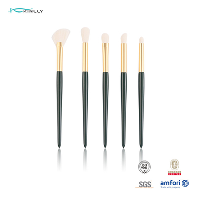 Eyeshadow Brush Set, Upgrade 5Pcs Green Plastic Handle Eye Brushes, Portable Makeup Brush, Nasal Shadow Brush