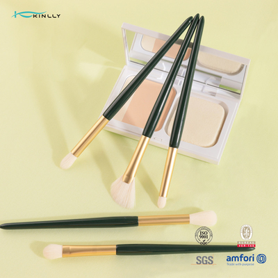 Eyeshadow Brush Set, Upgrade 5Pcs Green Plastic Handle Eye Brushes, Portable Makeup Brush, Nasal Shadow Brush