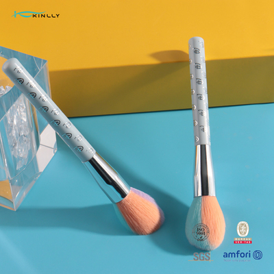Two Colors Brush Hair Powder Brush Makeup Brush with Film Printing Plastic Handle And Aluminium Ferrule