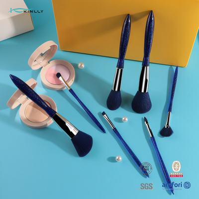 7pcs Luxury Plastic Handle Makeup Brushes Customized Logo Cosmetic Brushes