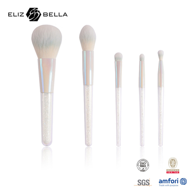 5pcs Travel Makeup Brush Set With Nylon Hair Aluminium Ferrule OEM