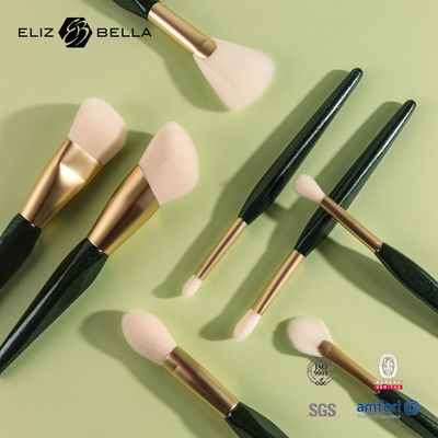 8-piece Wooden Handle Luxury Makeup Brushes Rose Gold Ferrule Cosmetic Brush Set
