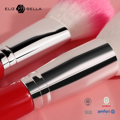 Synthetic Bristles Cosmetic Makeup Brush Set 24pcs Shiny Wooden Handle