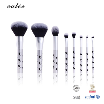 ODM Cosmetic Makeup Brush Set Private Label 8pcs Face Eye Soft Dense Synthetic Hair Metal Handle