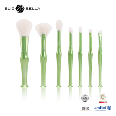 7pcs Special Plastic Handle Make Up Brush White Nylon Hair Cosmetic Brush Aluminium Ferrule