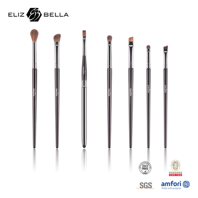 7pcs Eye Makeup Brush With Black Wooden Handle Daily Use Makeup Tools