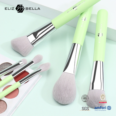 6pcs Travel Size Makeup Brushes With Wooden Handle, Portable Cosmetic Brush