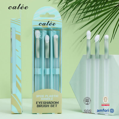 3pcs Synthetic Hair Makeup Brush Kits With PVC Bag Aluminium Ferrule Customized Logo