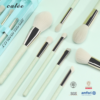 8pcs Straw Handle Cosmetic Brush, Synthetic Hair Makeup Brush Gift Set