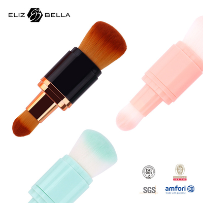 Duo Ended Single Foundation Brush Plastic Tube Nylon Synthetic Hair Makeup Brush