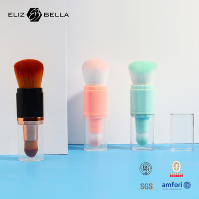 Duo Ended Single Foundation Brush Plastic Tube Nylon Synthetic Hair Makeup Brush