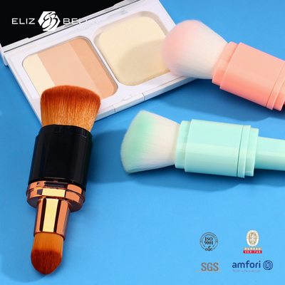 Duo Ended Single Foundation Brush Plastic Tube Nylon Synthetic Hair Makeup Brush