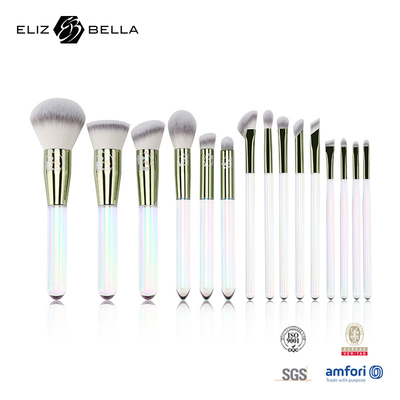 12pcs Clear Plastic Handle Brushes Custom Cosmetic Brushes With Laser Design