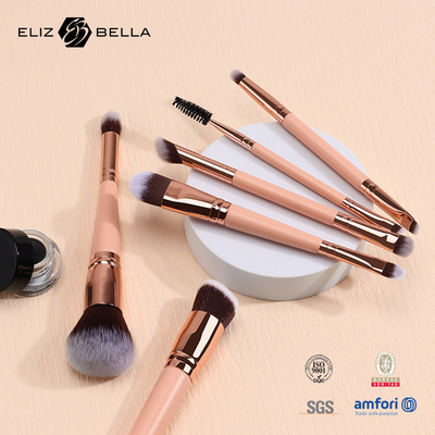 6pcs Gold Aluminium Ferrule Beauty Makeup Brush Cosmetic Brushes For Liquid Cream