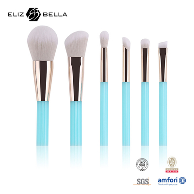 6pcs Mini Size Aluminium Ferrule Cosmetic Brushes OEM Design