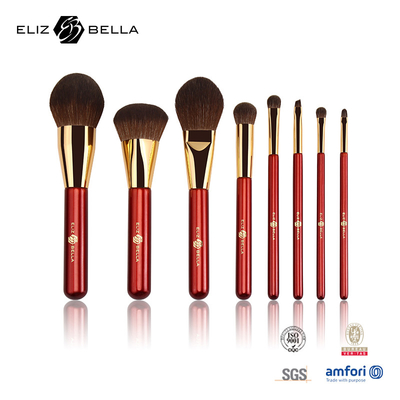 OEM Professional Makeup Brush Set Gold Copper Ferrule And Wooden Handle