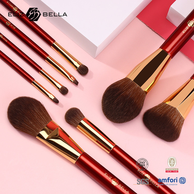 OEM Professional Makeup Brush Set Gold Copper Ferrule And Wooden Handle
