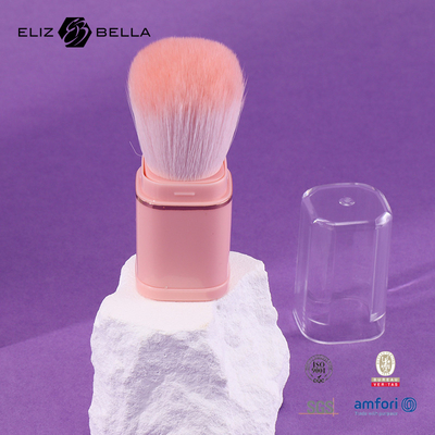 Retractable Brush Makeup Powder Brush Pink Plastic Handle 100% Synthetic Hair Plastic Handle OEM