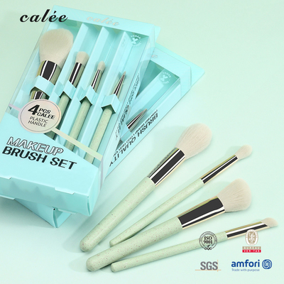 8pcs Plastic Handle Travel Makeup Brush Set Synthetic Hair And Aluminium Ferrule With PVC Package Box