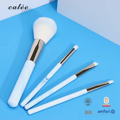 4pcs Travel Makeup Brush Set With Synthetic Hair And Plastic Handle With PVC Packaging Box