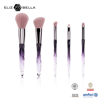 5pcs Cosmetic Makeup Brushes Aluminium Ferrule Synthetic Hair Private Label Design Makeup Tools