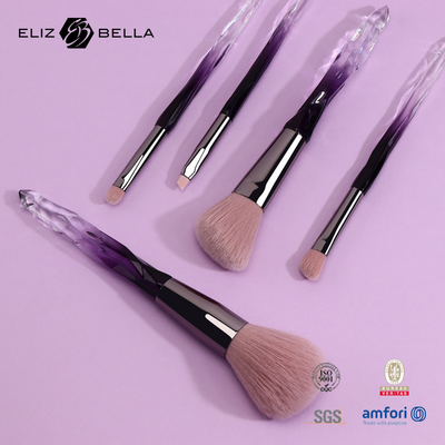 5pcs Cosmetic Makeup Brushes Aluminium Ferrule Synthetic Hair Private Label Design Makeup Tools