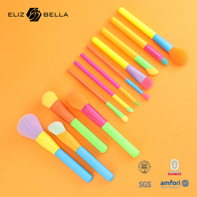 12pcs Professional Multi-Colors Makeup Brush Set For Foundation Powder Blush Eyeshadow,Colorful Cosmetic Brush