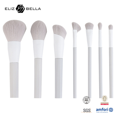 7pcs Makeup Brushes With Synthetic Hair And Stand Plastic Handle Aluminium Ferrule,OEM Orders Welcome