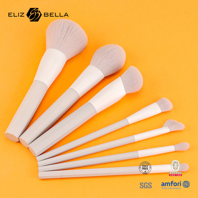7pcs Makeup Brushes With Synthetic Hair And Stand Plastic Handle Aluminium Ferrule,OEM Orders Welcome