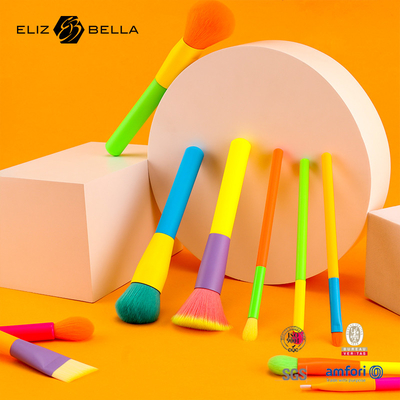14pcs Customized Design Makeup Brush Set Colorful Handle and Aluminium Ferrule Included