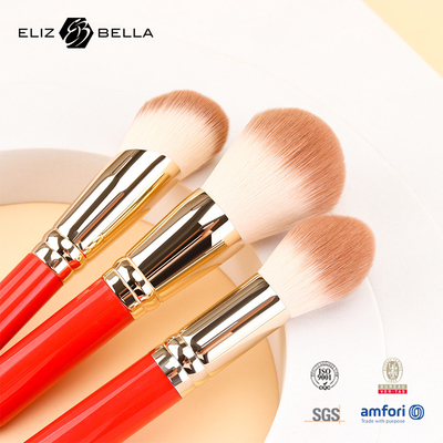 3pcs Wooden Handle Essential Cosmetic Brush Set Synthetic Hair Makeup Tools OEM ODM