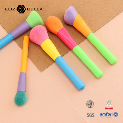 12pcs Colorful Plastic Handle And Aluminium Ferrule Beauty Cosmetic Brush Set Sample