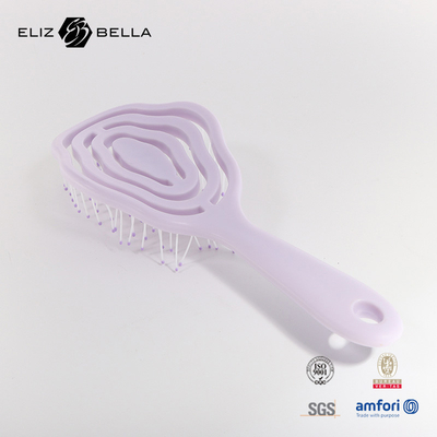 Custom Logo Wet And Dry Curved Vent Scalp Massage Hair Brush Square Paddle Detangle Hair Brush For Curly Hair