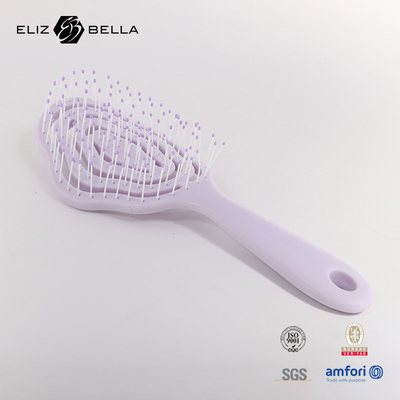 Custom Logo Wet And Dry Curved Vent Scalp Massage Hair Brush Square Paddle Detangle Hair Brush For Curly Hair