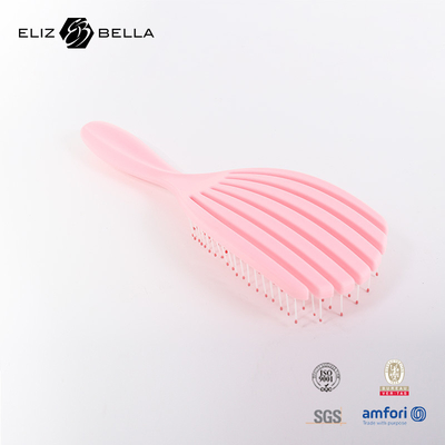 Custom Wet And Dry Curved Vent Spiral Hair Brush Comb Circle Massage Square Paddle Detangle Hair Brush For Curly Hair
