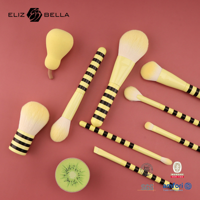Private Label Luxury Makeup Brushes with Synthetic Hair and Wooden Handle for Salon/Home/Gift