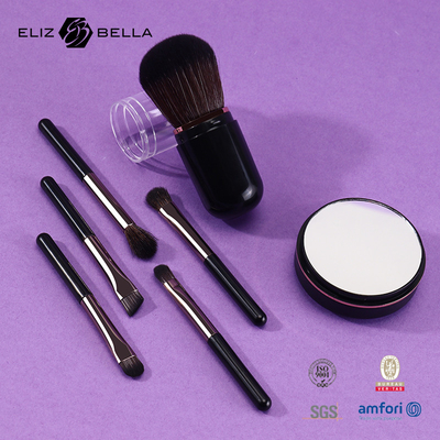 Mini On-the-Go Makeup Brush Kit Compact Set for Suitcase or Purse Hypoallergenic and Travel-Friendly