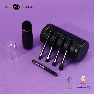 Mini On-the-Go Makeup Brush Kit Compact Set for Suitcase or Purse Hypoallergenic and Travel-Friendly